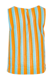 Product shot of the Hara Cotton Reversible Top in colour Capri (Green), from the back