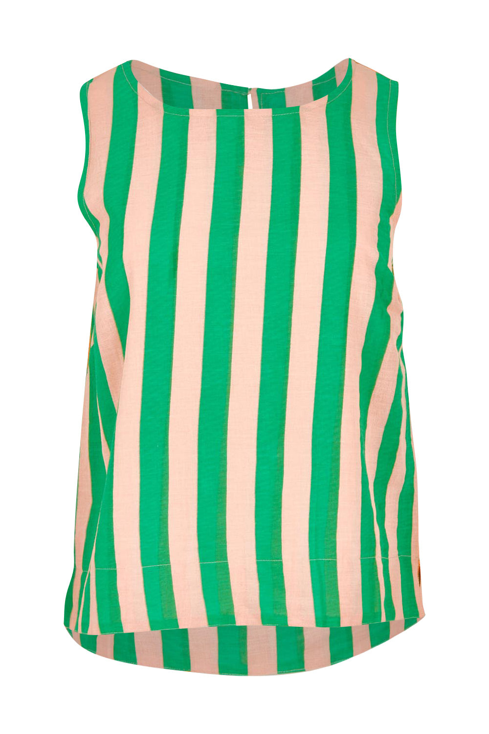 Product shot of the Hara Cotton Reversible Top in colour Capri (Green), from the front
