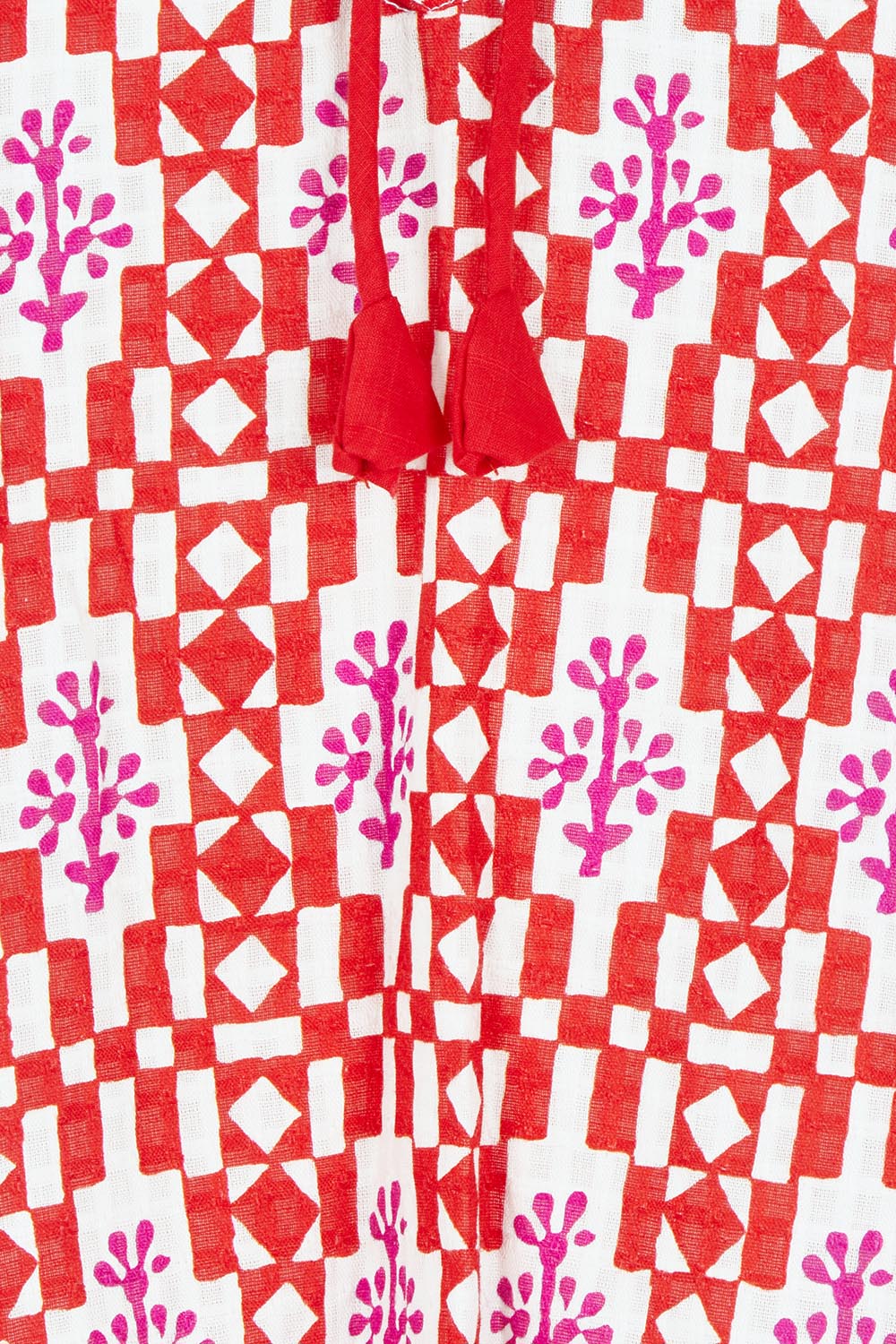 Product shot of the Fleetwood Cotton Top in colour Naples (Pink), detail