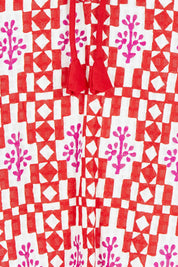 Product shot of the Fleetwood Cotton Top in colour Naples (Pink), detail