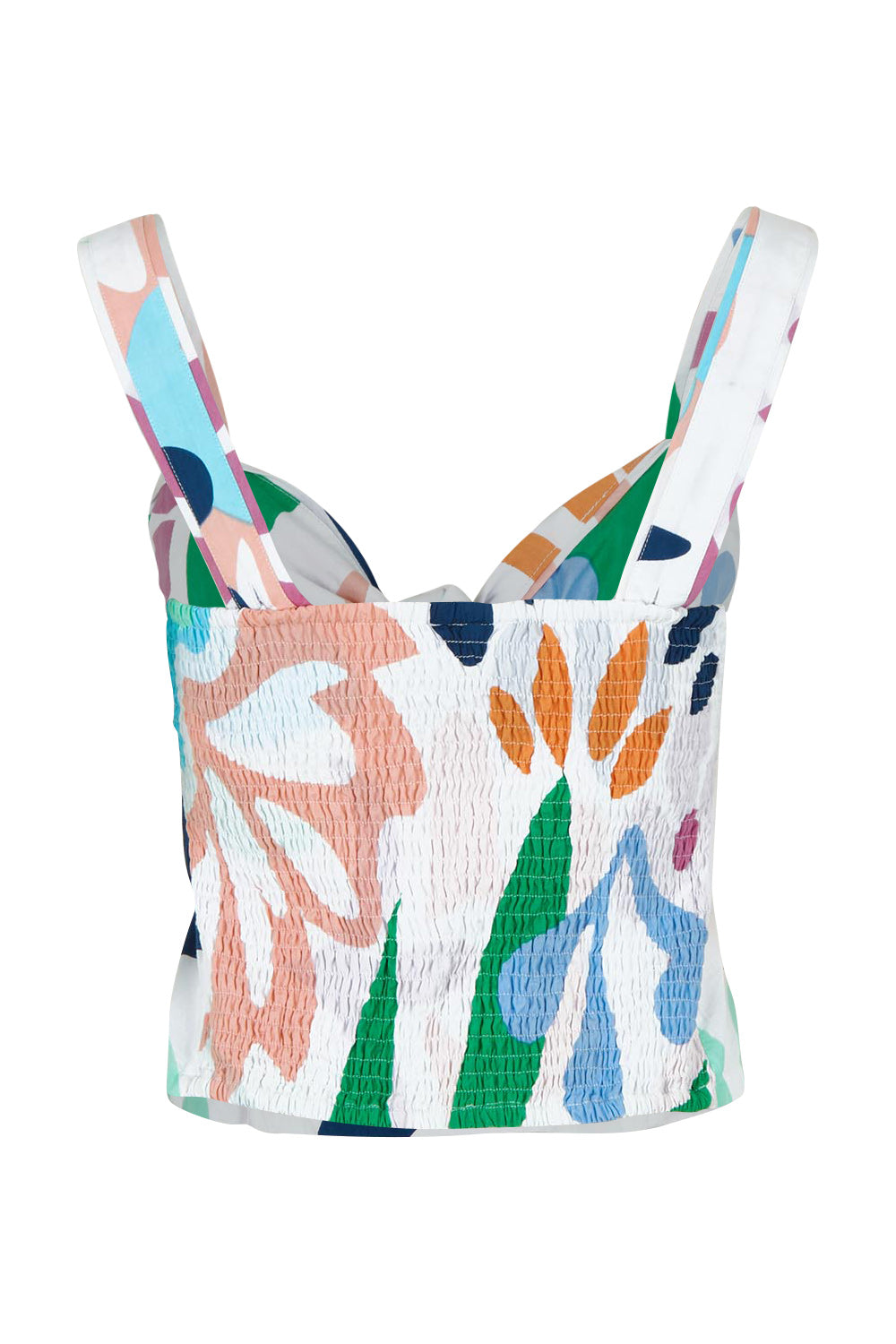 Product shot of the Juno Cotton Top in colour Sorrento, from the back