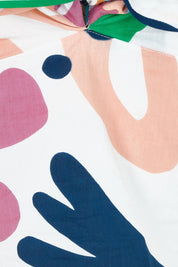 Product shot of the Juno Cotton Top in colour Sorrento, detail