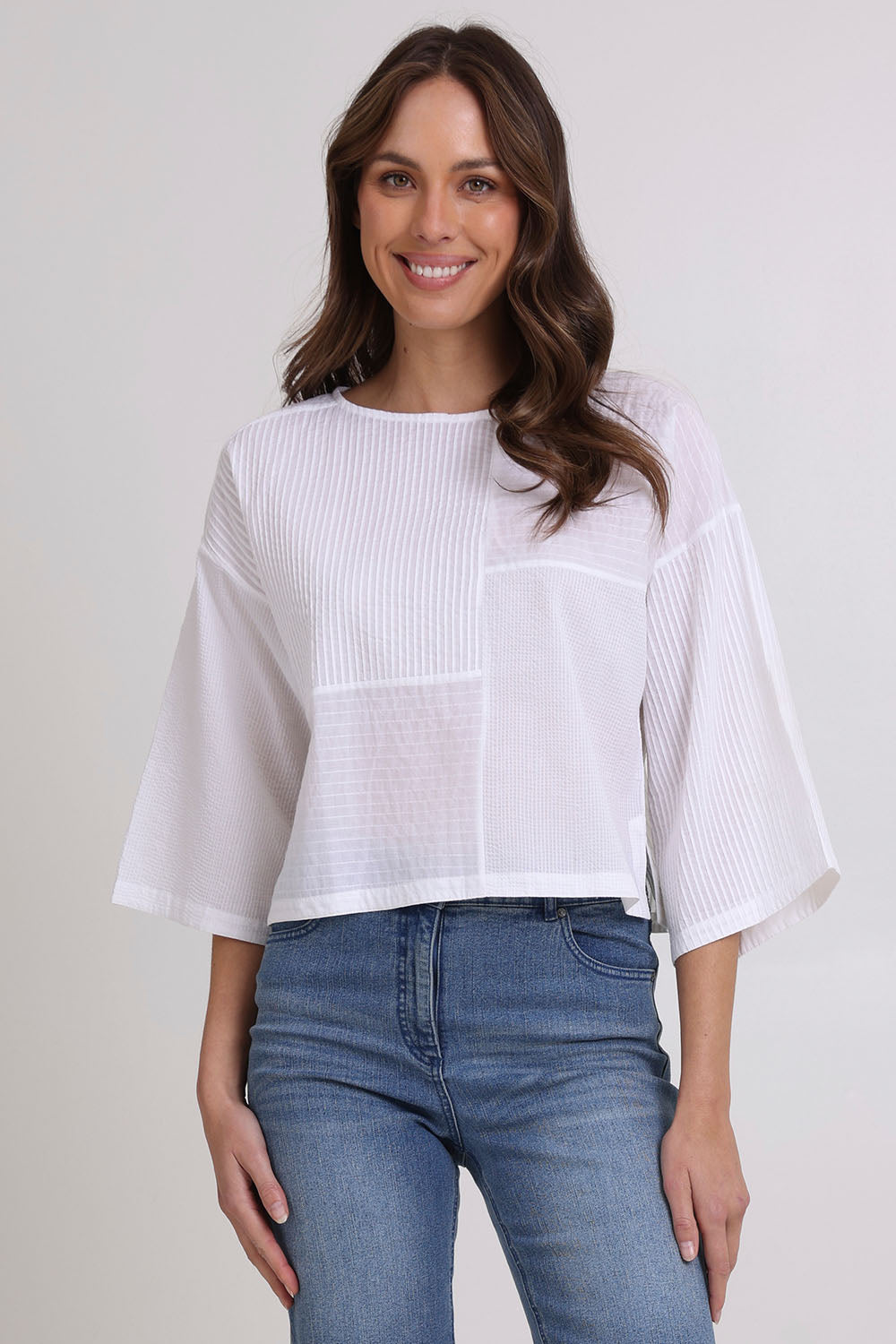 Boom Shankar Women's Dimple Cotton Top in White – birdsnest