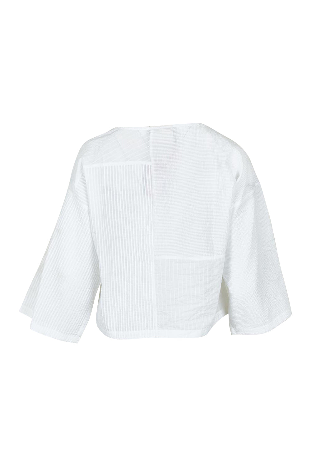 Product shot of the Dimple Cotton Top in colour White (White), from the back