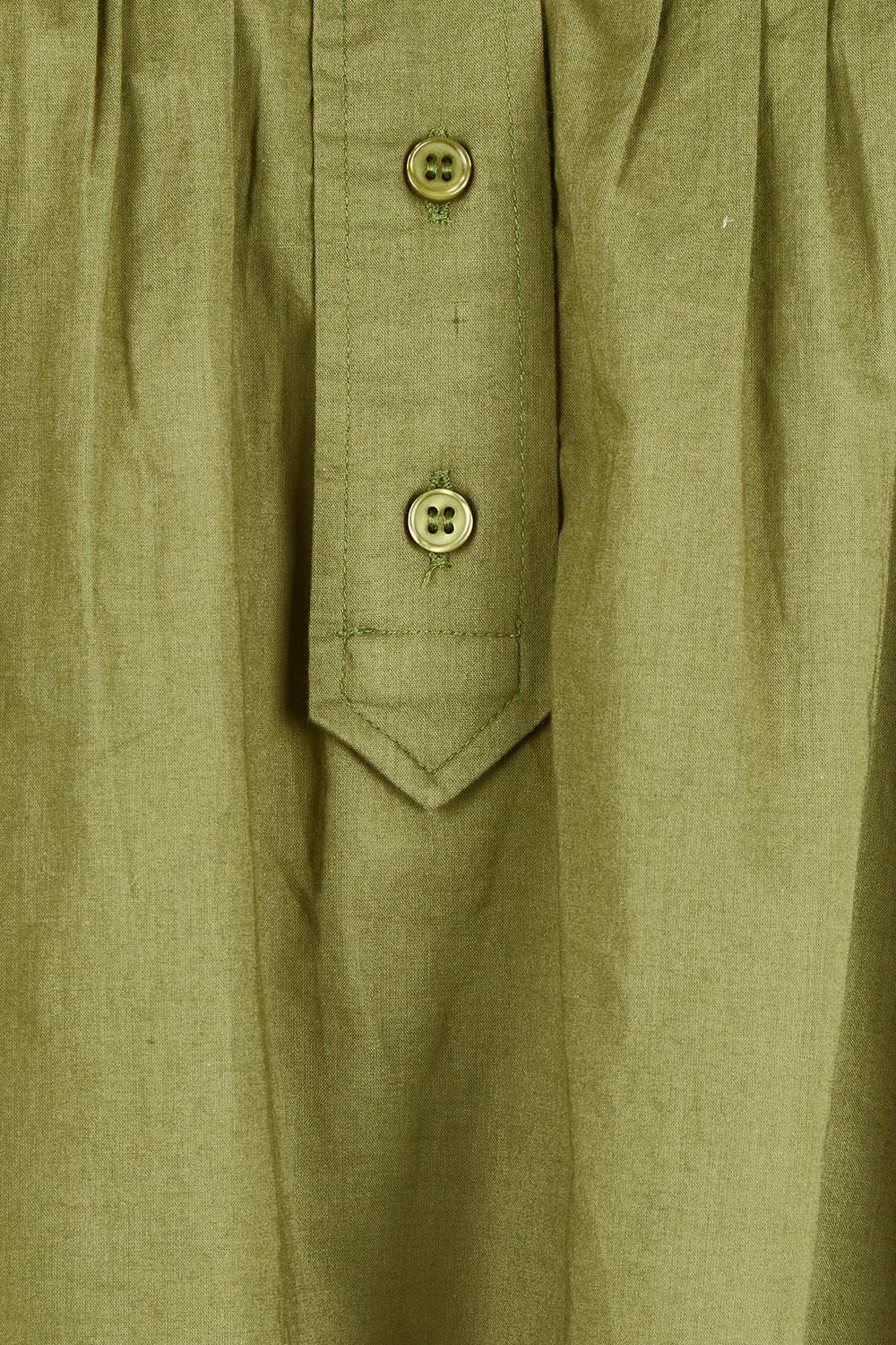 Product shot of the Danika Cotton Top in colour Khaki (Green), detail