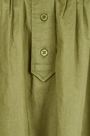 Product shot of the Danika Cotton Top in colour Khaki (Green), detail