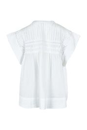 Product shot of the Danika Cotton Top in colour White (White), from the back