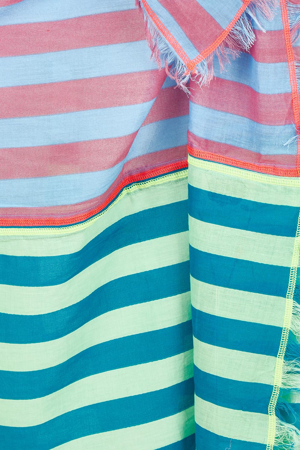 Product shot of the Capri Cotton Sarong in colour Capriblue, detail
