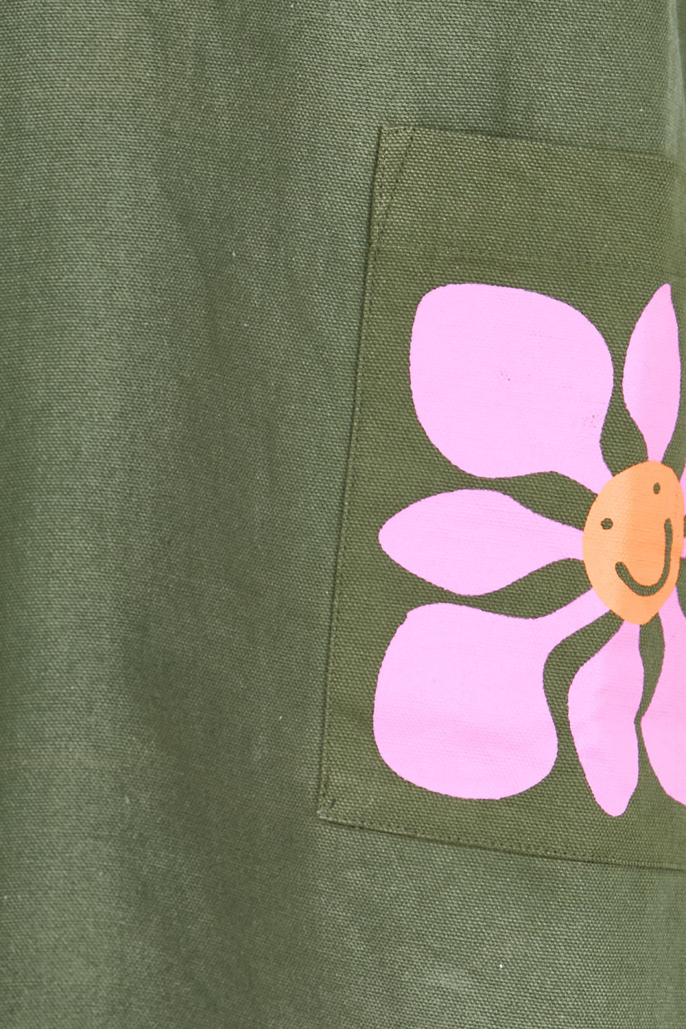 Product shot of the Hana Cotton Dress – Cosmos in colour Cosmos, showing detail