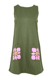 Product shot of the Hana Cotton Dress – Cosmos in colour Cosmos, from the front