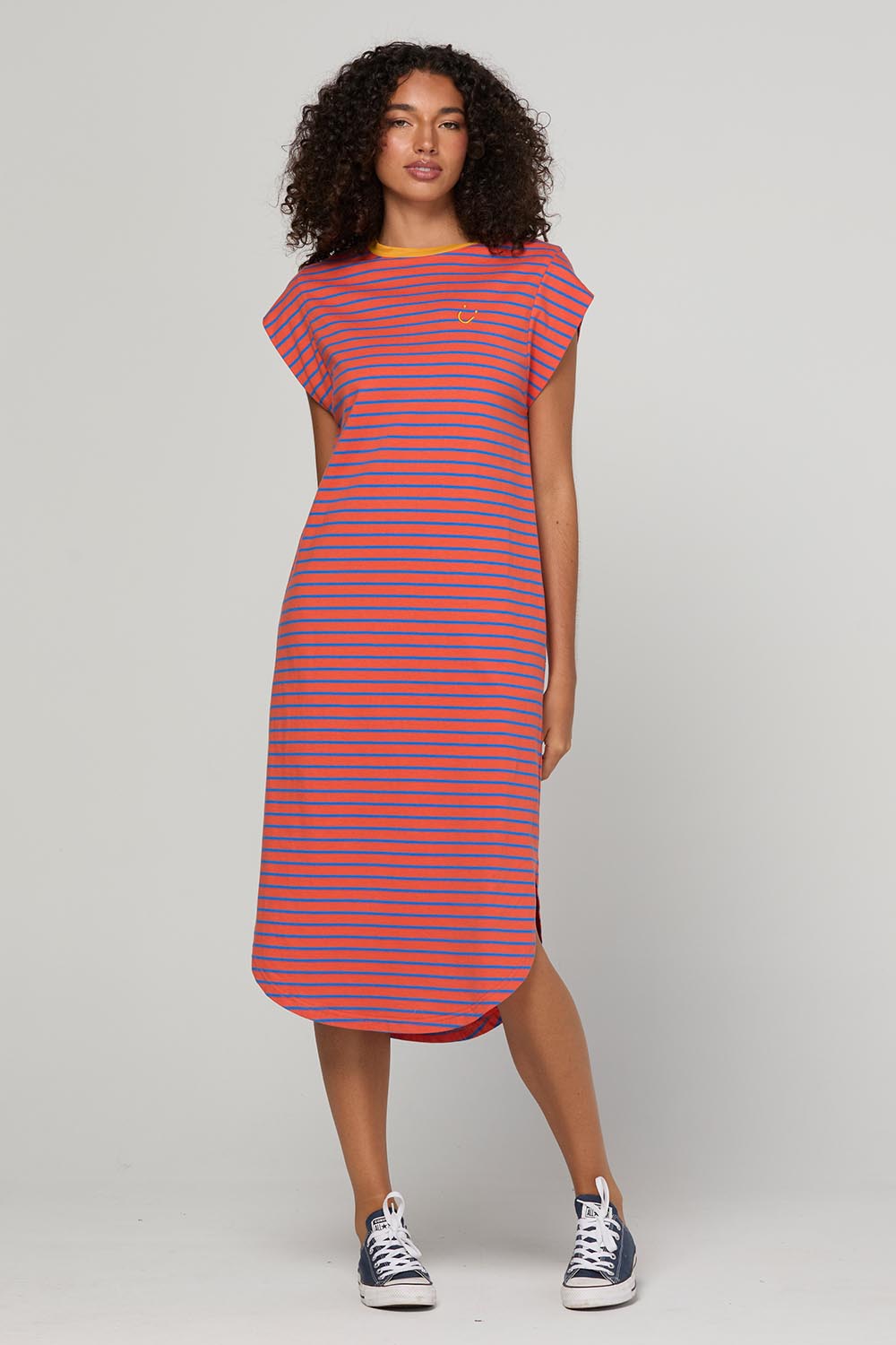 Model Genericm wearing size sample of the Bellissimo Dress – Roma in colour Roma, from the front