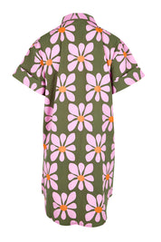 Product shot of the Kimi Cotton Dress – Cosmos in colour Cosmos, from the back