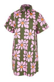Product shot of the Kimi Cotton Dress – Cosmos in colour Cosmos, from the front