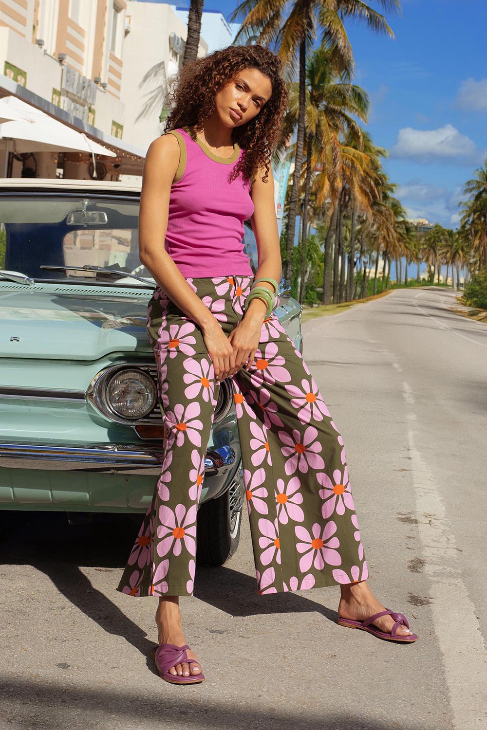 Model Genericm wearing size sample of the Cosmos Pant – Cosmos in colour Cosmos, from the front