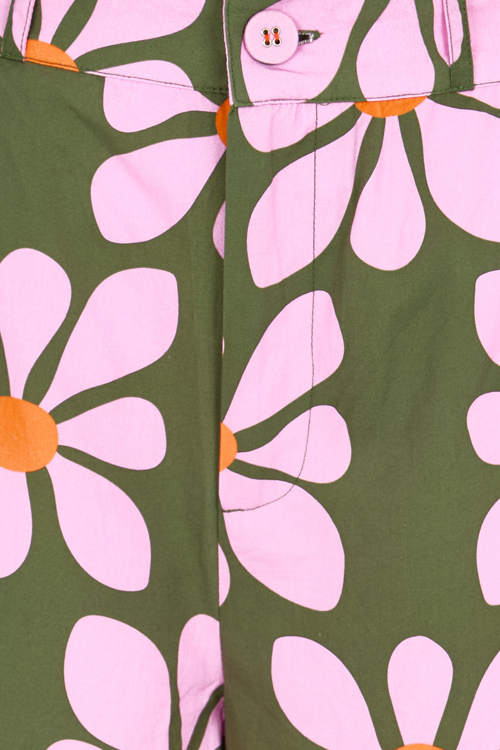 Product shot of the Cosmos Cotton Pant – Cosmos in colour Cosmos, showing detail