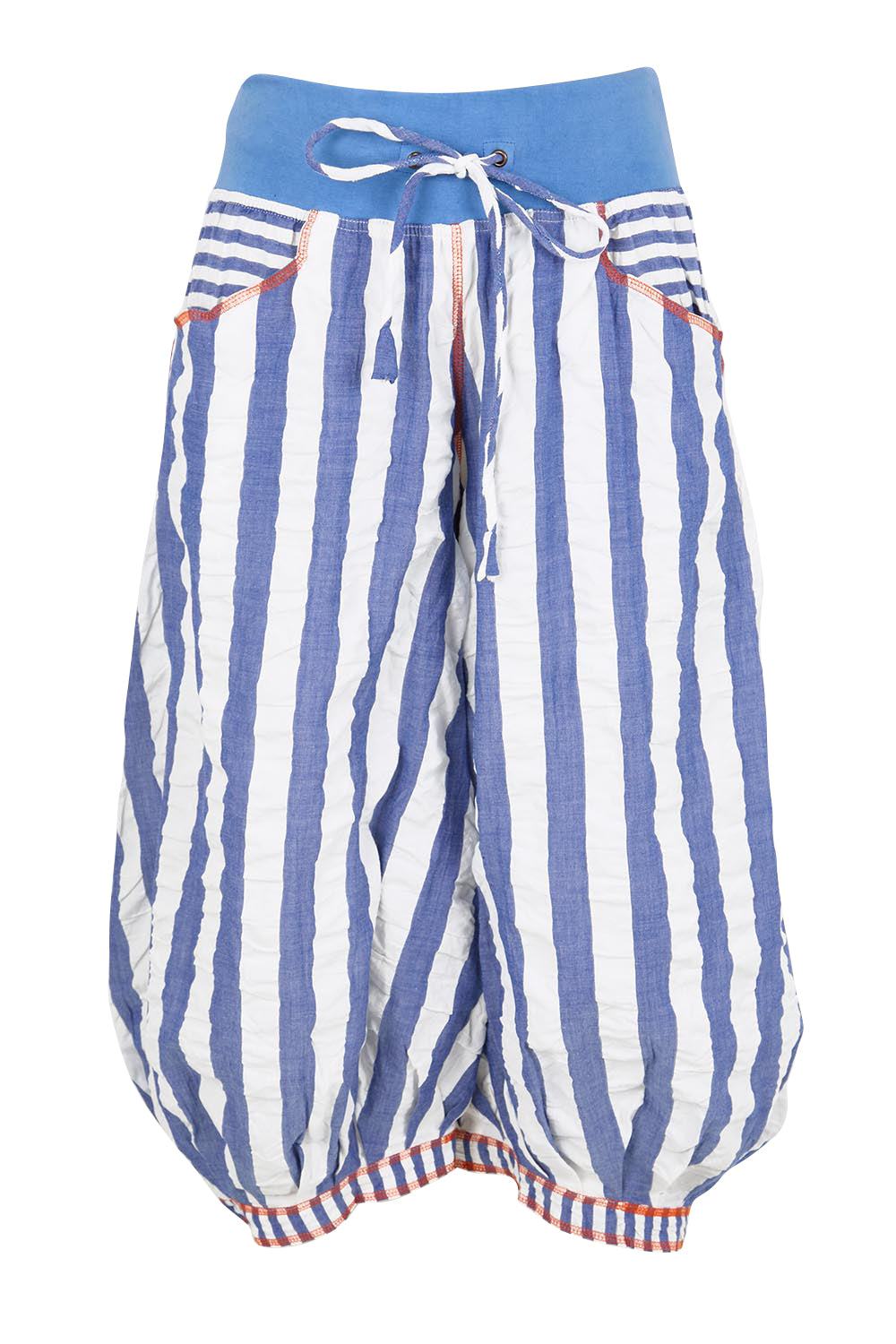 Product shot of the Guru Pant – Ocean in colour Ocean, from the front