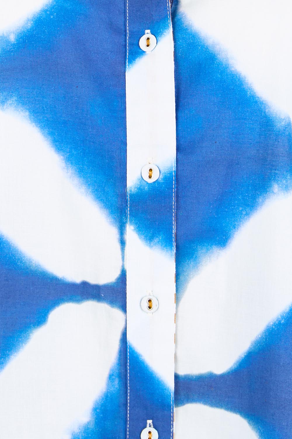 Product shot of the Maui Cotton Shirt – Blockprint in colour Blockprint, showing detail