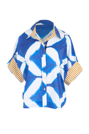 Product shot of the Maui Cotton Shirt – Blockprint in colour Blockprint, from the front