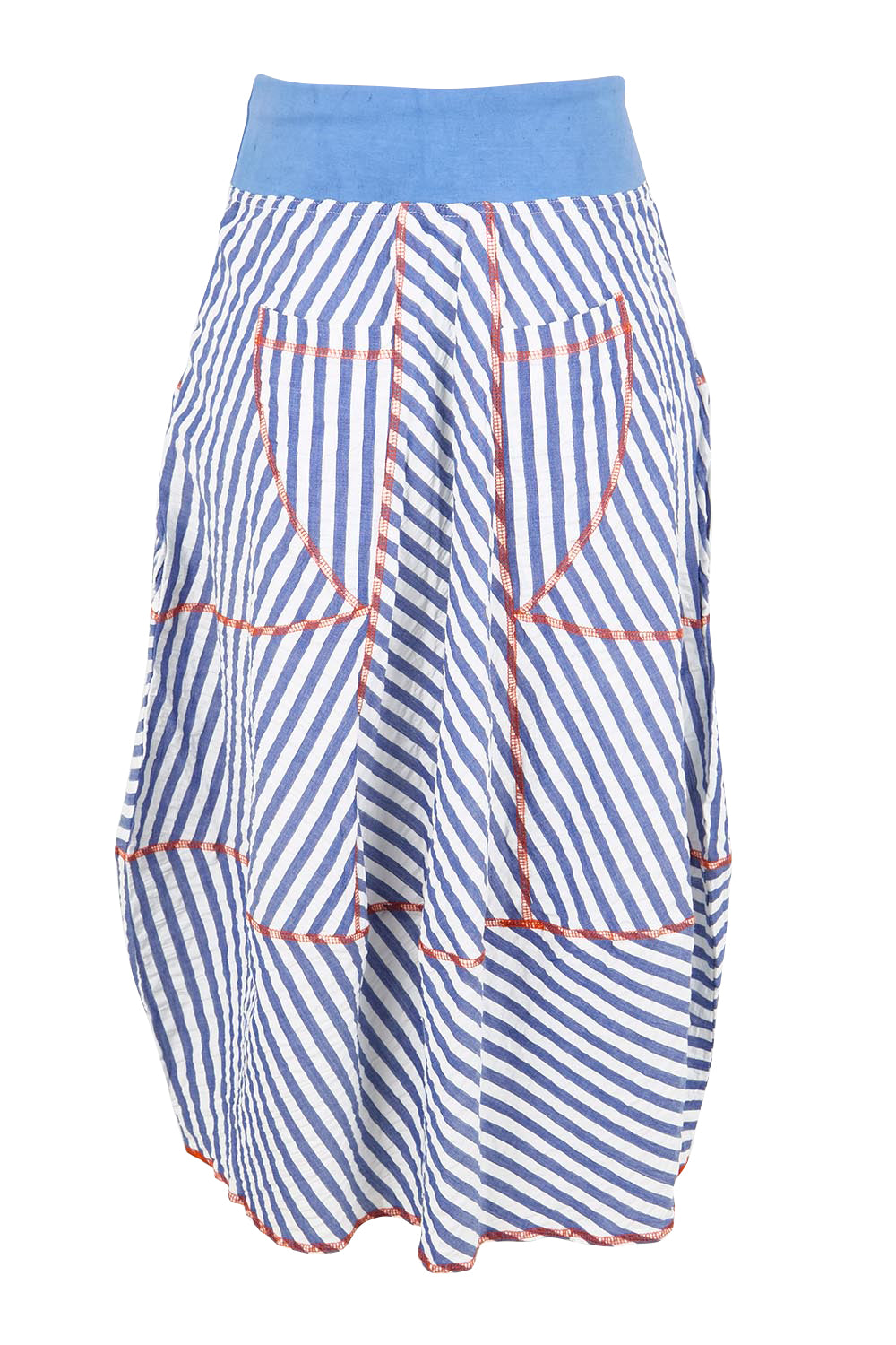 Product shot of the Guru Skirt – Ocean in colour Ocean, from the back