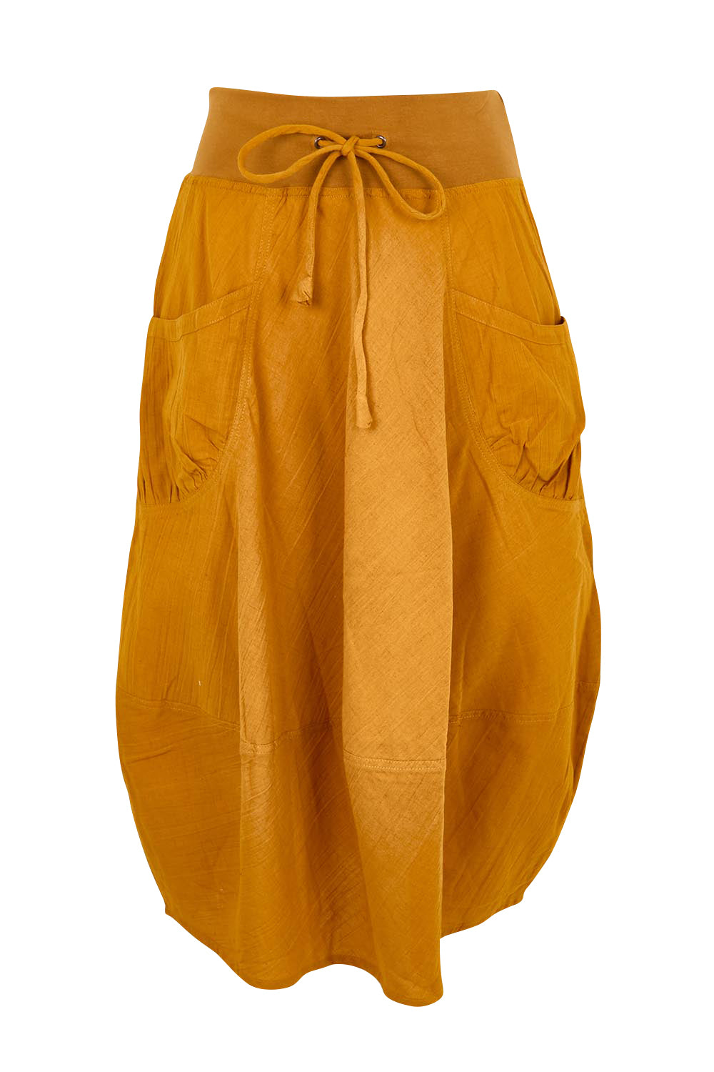 Product shot of the Guru Skirt – Turmeric in colour Turmeric, from the front