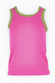 Product shot of the Bellissimo Tank Top – Raspberry in colour Raspberry, from the front
