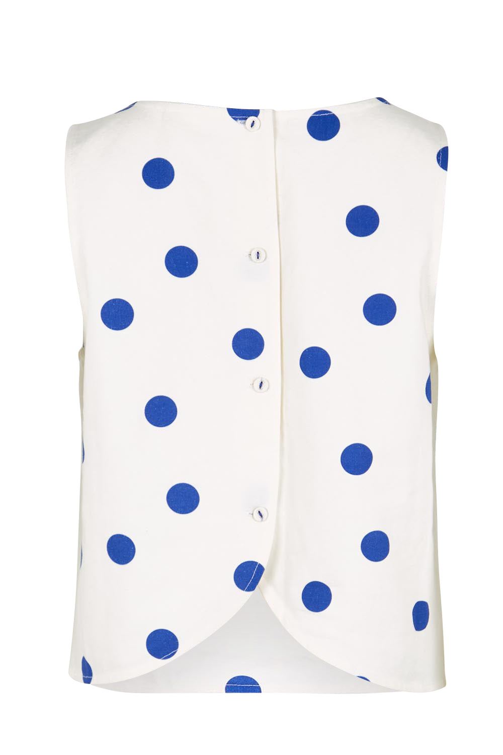 Product shot of the Rose Top – Polkadot in colour Polkadot, from the back