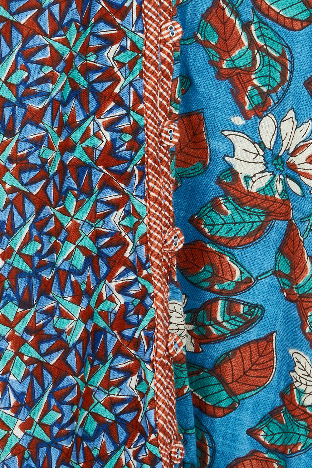 Product shot of the Lettie Cotton Dress in colour Lettie (Blue), detail