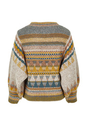 Product shot of the Sofia Wool Blend Jumper in colour Oatmeal, from the back