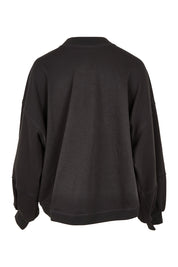Product shot of the Guru Cotton Blend Sweater in colour Black (Black), from the back