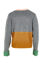 Product shot of the Remi Cardigan in colour Grey (Grey), from the back