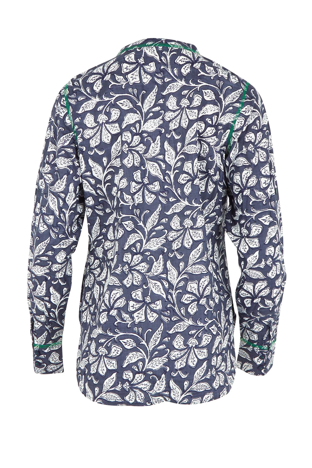 Product shot of the Clove Shirt in colour Izuminavy (Blue), from the back