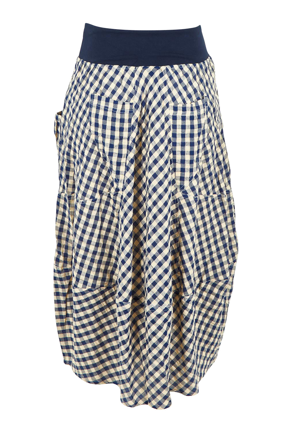Product shot of the Guru Skirt in colour Navyseer (Blue), from the back