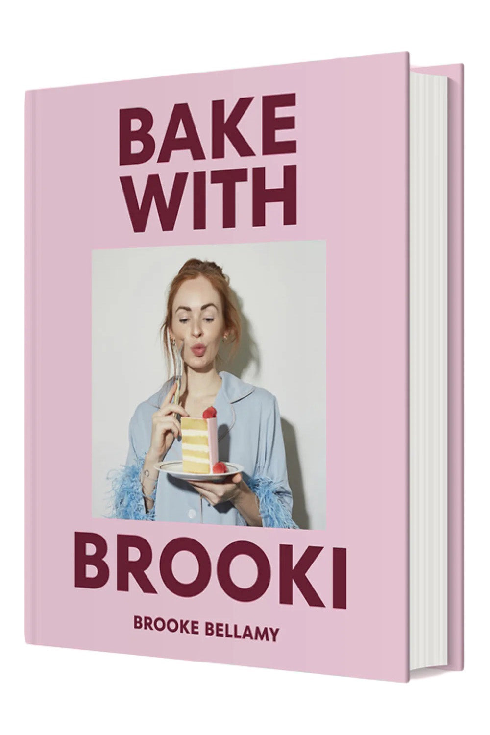 A model wearing the Bake With Brooki in colour Brooki (Pink), from the front, showing the whole outfit