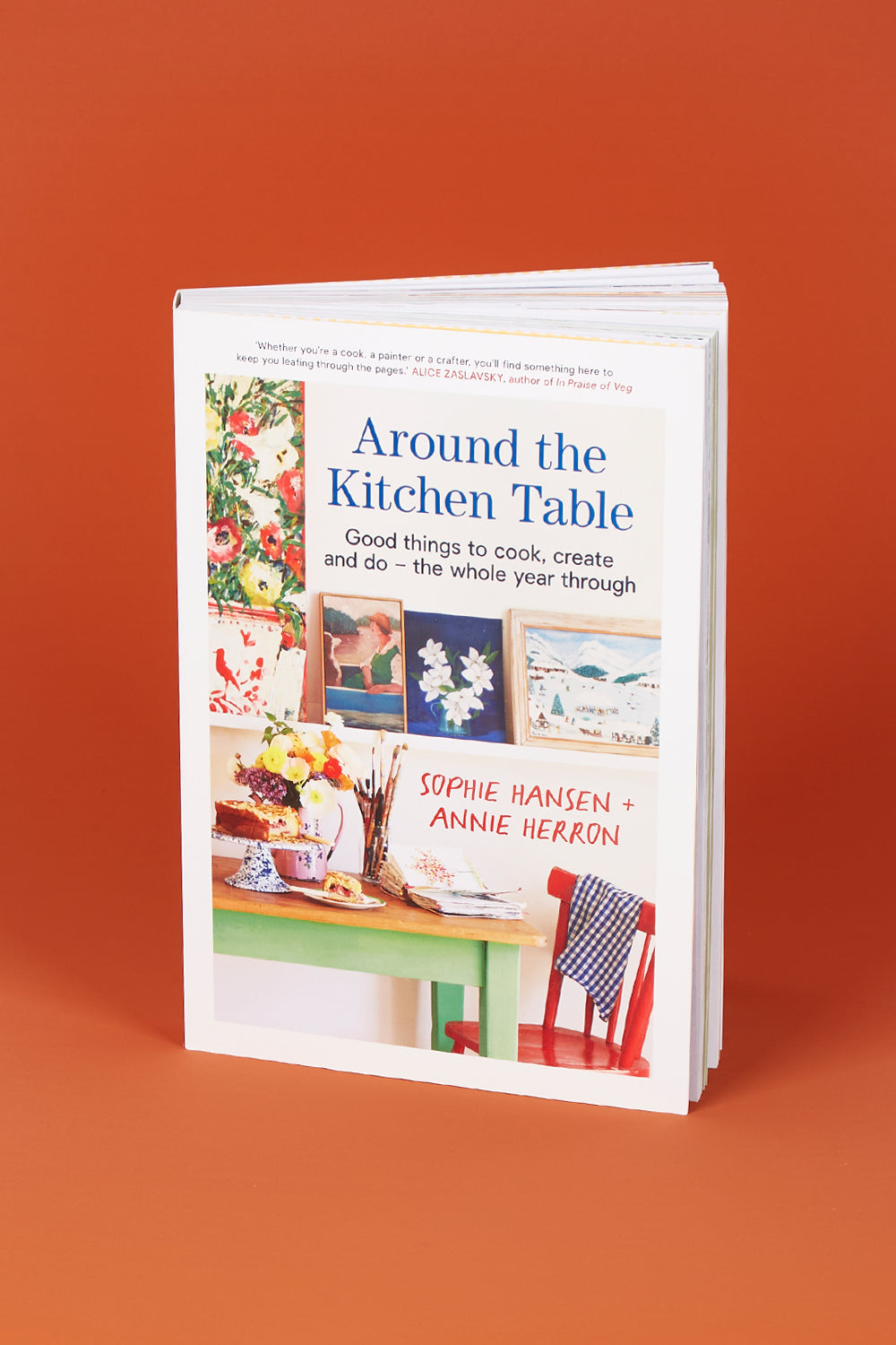 A model wearing size OneSize of the Around The Kitchen Table in colour Kitchen (White), from the front, showing the whole outfit