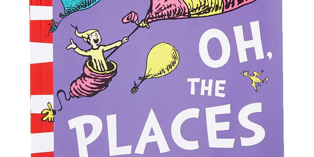 Product shot of the Oh The Places You'll Go in colour Places (Black), from the front