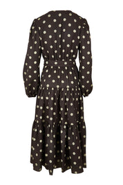 Product shot of the Zion Dress in colour Stonespot (Black), from the back