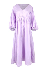 Product shot of the Daylight Cotton Dress in colour Lilac (Purple), from the front