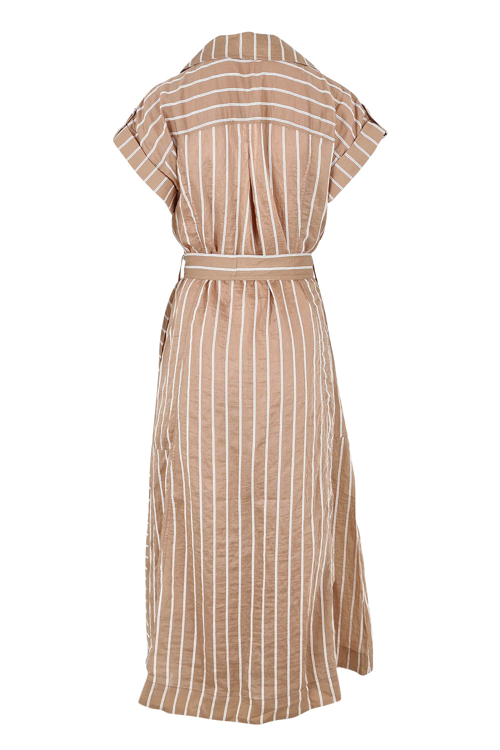 Product shot of the Portia Dress in colour Lattestrip, from the back