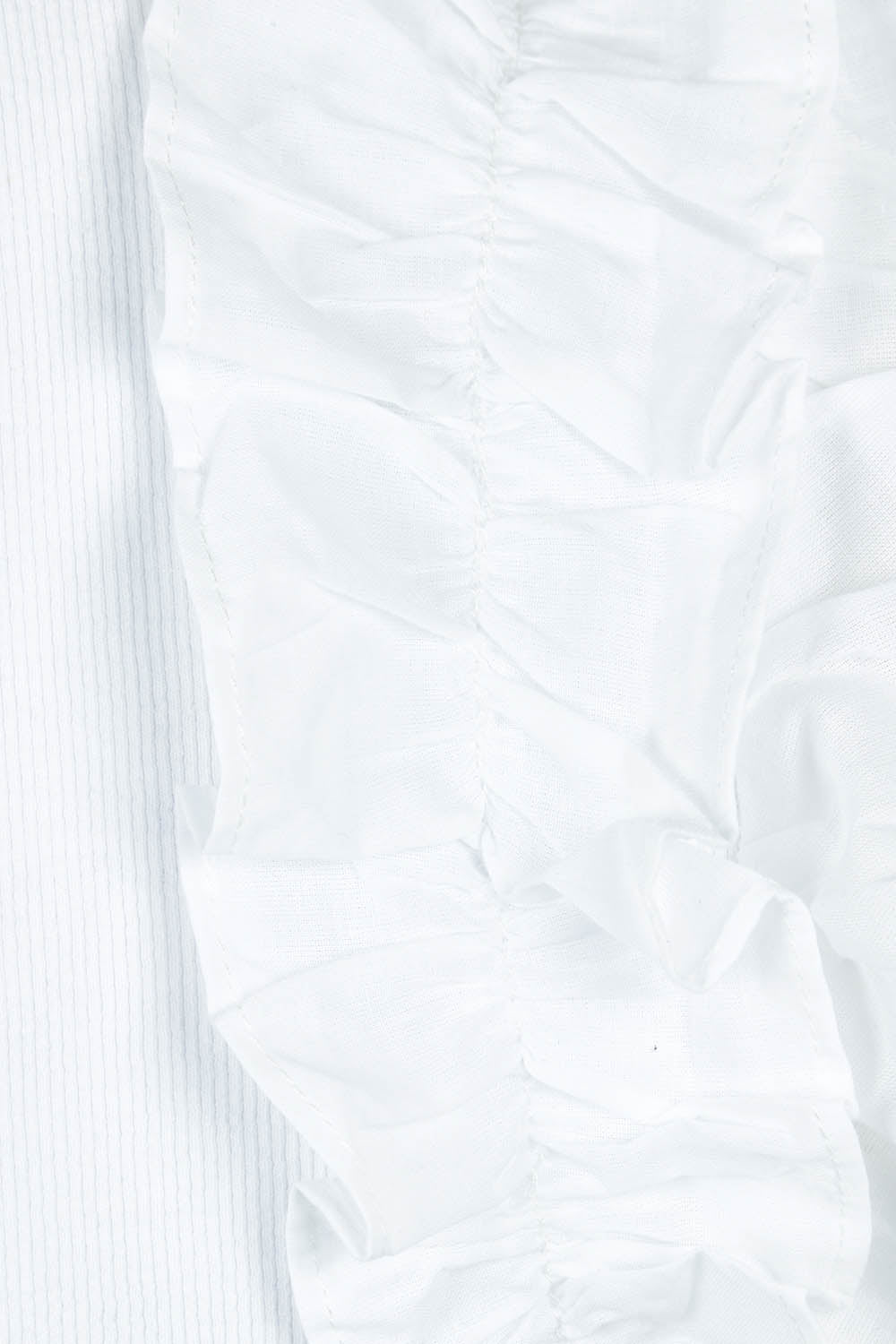 Product shot of the Frills Tank in colour White (White), detail