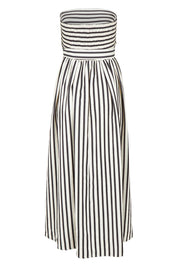 Product shot of the Avalon Dress in colour Blackstrip, from the back