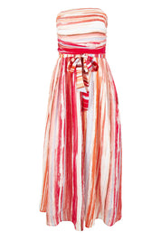 Product shot of the Avalon Dress in colour Painterly, from the front