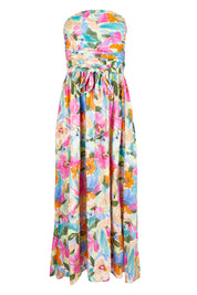 Product shot of the Avalon Dress in colour Electricbl, from the front