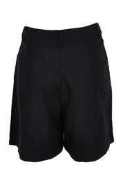Product shot of the Eden Cotton Linen Blend Short in colour Black (Black), from the back