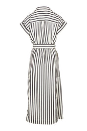 Product shot of the Portia Dress in colour Blackstrip, from the back