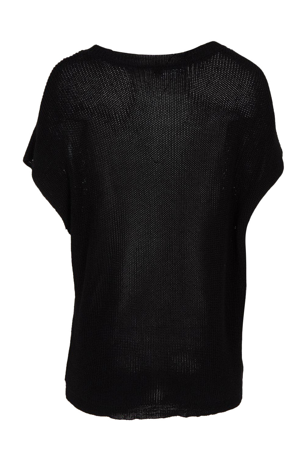 Product shot of the Limo Knit Tee in colour Black (Black), from the back