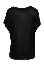 Product shot of the Limo Knit Tee in colour Black (Black), from the back