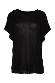 Product shot of the Limo Knit Tee in colour Black (Black), from the front