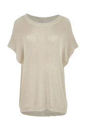 Product shot of the Limo Knit Tee in colour Natural, from the front