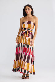 Model Genericm wearing size sample of the Avalon Dress – Painterly in colour Painterly, from the front