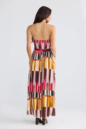 Model Genericm wearing size sample of the Avalon Dress – Painterly in colour Painterly, from the front